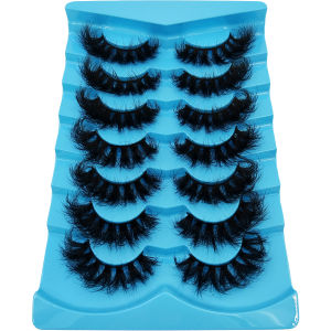 HBZGTLAD 7 Double Fluffy 3D Artificial Mink Eyelash Natural Extension False Cilia Makeup Tool Thick Eyelash