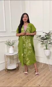 Daster Lowo Ranting Daun Jumbo Rayon Premium Busui Nyaman Adem
