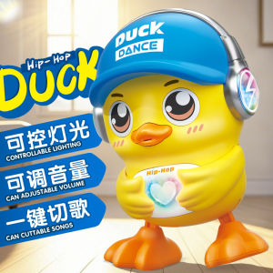 Electric Dancing Hip Hop Duck Toy with Music and Lights (Blue)
