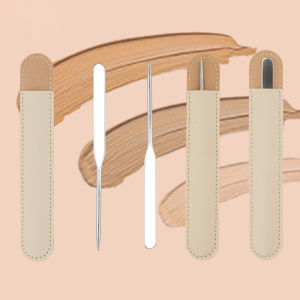 💄Orfila Tongkat Pencampur Warna Stainless Steel Foundation Pencampur Warna Sekop Pencampur Warna Alat Kecantikan Kepala Ganda