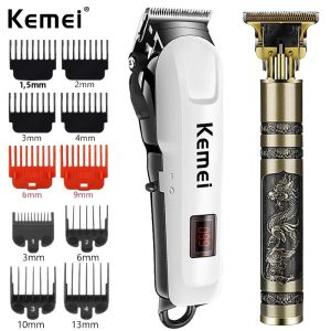 Kemei KM-809A Máy Cắt Tóc Điện Chuyên Nghiệp Máy Cắt Tóc Không Dây Dành Cho Nam Máy Cắt Tóc Có Thể Sạc Lại Với 3-4 Đầu Phun