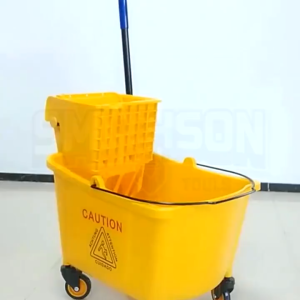 Brett-20L/36L Mop Bucket Squeezer Duty Rubber roller Heavy Thickened Cleaning Side Wringer On Wheels