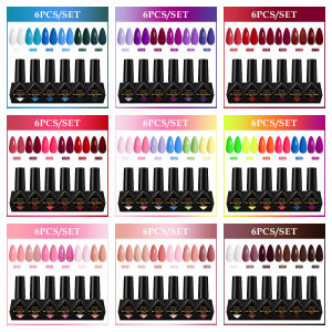 6pc 10ml Nail Gel Polish Set HEMA FREE DIY Manicure Nail Art Supplies Varnish Gel for All-Season Nails Design Easy to Apply