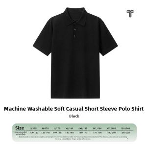 MUZHIBAIXIAOT | Mulberry Silk Machine Washable Polo Shirt Short Sleeve