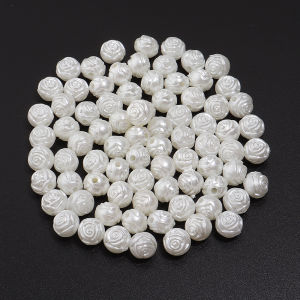 200-300pcs/lot 6/8mm Vintage Beige Rose ABS Imitation Pearl Beads Coral Bud Loose Spacer Beads For Jewelry Making Accessories