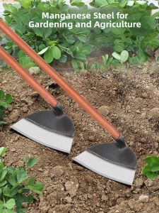 Manganese Steel Farm Use Weeding Shovel Vegetable Planting Soil Loosening Grass Cutting Tool Wooden Handle Flat Shovel
