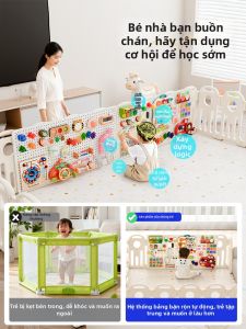 WEINIMEI | Montessori Education Baby Safety Fence With Busy Board Activity Play Zone