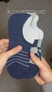 Tất lười nam cao cấp ( SET 4 đôi ) vớ công sở 100% cotton có gót silicon chống tuột gót. Bubi - Siêu Thị Tất Việt