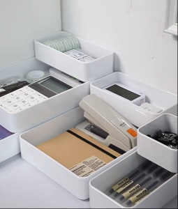 Classy Luxe Multifunctional Desktop Storage Box Drawer Stackable Storage Box Kitchen Office Jewelry Transparent Acrylic Compartment Box