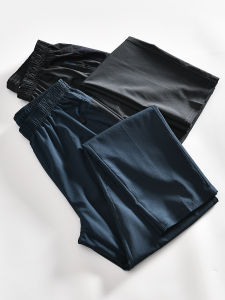 กางเกงลำลองชายผ้าโพลีเอสเตอร์แห้งเร็ว ทรงตรง ทรงหลวม ฤดูใบไม้ผลิและฤดูร้อน กางเกงขายาวสำหรับเล่นกีฬากลางแจ้งและปีนเขา