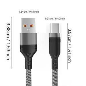 NNBILI 6A Verlengde Usb TYPE-C Kabel Gevlochten Cbale For Samsung Huawei Xiaomi Switch Sony Ps5 TYPE-C 8M 5M 3M 2M 1.5M 1M Kabel