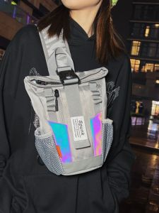 กระเป๋าคาดหน้าอกแบบสะพายข้างน้ำหนักเบาสำหรับผู้ชายและผู้หญิง กระเป๋าเป้สะพายหลังแบบลำลองสำหรับการออกกำลังกายกลางแจ้ง กระเป๋าคาดหน้าอกสำหรับปั่นจักรยาน