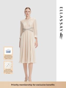 ELLASSAY | Early Autumn Elegantly Soft Pleated Dress