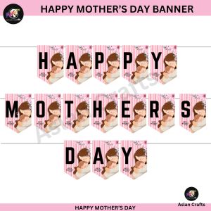 HAPPY MOTHERS DAY BANNER DECORATIONS GLOSSY PHOTO BANNER