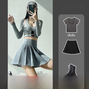 กระโปรงจีบเอวสูง กระโปรงทรงเอ กระโปรงสั้น ผ้าโพลีเอสเตอร์ ความยาวปกติ สไตล์หวาน ฤดูใบไม้ผลิ ฤดูร้อน ฤดูใบไม้ร่วง