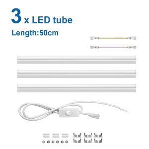 15W T5 LED Light Tube Bulb 50CM Flicker-free Replacement Fluorescent Tube For Home Cabinet Garages Warehouse Office Ceiling Lamp
