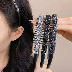Tooyoo Sweet Elegant Temperament Headband High-end Light Luxury Rhinestone Headband Anti Slip Headband