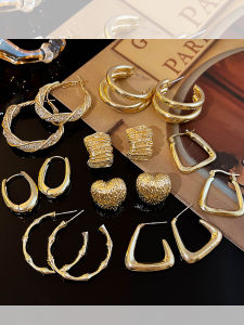 Elegant Gold Earrings for Women Luxury Fashion Trend Fresh out New Style Korean Style Jewelry Accessories Ear Jewelry