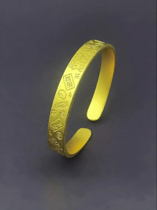 FANSIRUI | Ancient Technique Carved Good Fortune Solid Bangle Bracelet