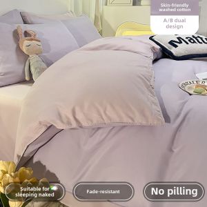 Non-Cotton Flannel Bedding Set Four-Piece Coverlet Duvet Cover Sheet Student Dormitory Single Bed Warmth Retention Allergy Free