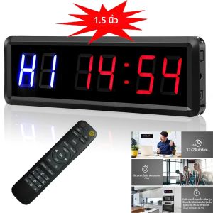 1.5 "6 Digit LED Timer Boxing GYM Crossfit Tabata EMOM Interval โปรแกรมนับถอยหลัง/UP Stopwath นาฬิกาเวลาจริงพร้อม Buzzer
