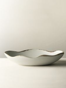 Retro Japanese Style Ceramic Deep Dish Plate Restaurant Quality Breakfast Soup Fish Serving Bowl Handmade Porcelain Dinnerware