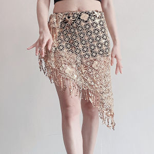Belly Dance Triangle Hip Scarf Sequins Tassel Indian Dancer Wear Embroidered Skirt Stage Performance Waist Belt For Women