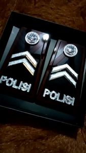 Pangkat Bintara Polri Akrilik kilap Dop Karbon lis bordir BRIPDA BRIPTU BRIGADIR BRIPKA AIPDA AIPTU