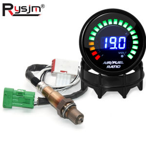 Đồng Hồ Đo Tỷ Lệ Nhiên Liệu Không Khí Kỹ Thuật Số LED 52mm Đa Năng Với Bộ Cảm Biến Oxy O2 Băng Rộng Dành Cho Xe Hơi 12V Màn Hình Hiển Thị Màu Khói