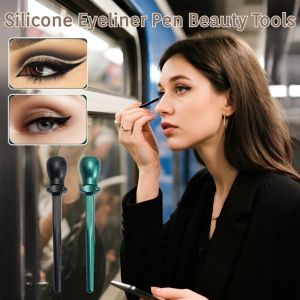 Silicone Eyeliner Pen For Beauty Tools Ecofriendly Auxiliary Artifact Resusable Cross-sectional Design With Lid