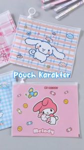 Murah Banget - Pouch Zipper Cosmetic Bag Karakter / Simpan Kosmetik dengan Gaya