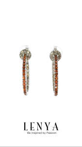 LENYA ต่างหูพลอยออเรนจ์แซฟไฟร์ เสริมความรักและความสุข ขนาด 1.75 มิล ตัวเรือนเงินแท้925 ชุบทองคำขาว