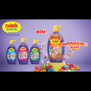 CARRIE JUNIOR Hair & Body Wash - Gummy Berry (700g) [New Toy] 2x Lasting Freshness | Kids Shower