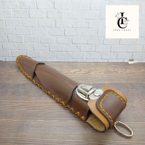 ❤️ INEZ CRAFT ❤️ Sarung kulit once pipa cangklong warna coklat UK 17cm IC21