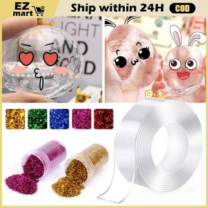 【Fast Shipping】 Nano Tape Toy Bubble Blowing Set Decompression Toy DIY Material Bag DIY Craft Making Blowing Bubble Waterproof Wall Stickers Reusable Heat Resistant Adhesive Tape
