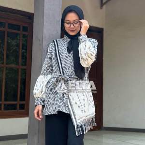 Atasan wanita blouse tenun ikat etnik elta