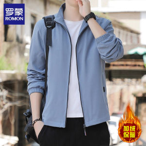 Lormen Mens Fleece Lined Stand Collar Jacket Thick Casual Sporty Outerwear Winter 2025 New Style Windproof Polyester