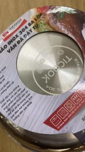 Chảo sâu Inox 304 3 lớp vân đá đáy từ TICOOK 20cm