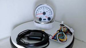 RHAXEL 2 Gauge Set 85mm Speedometer 120 200MPH GPS Tachometer Fuel Level Water Temp. Oil Pressure 0-150PSI Voltmeter 12V