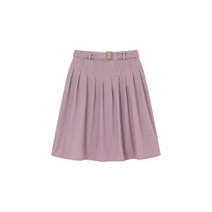 Vintage Distressed Belted A-line Skirt