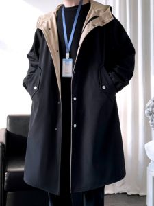 JIARONG | Elegant British Style Mens Overcoat Mid-Length