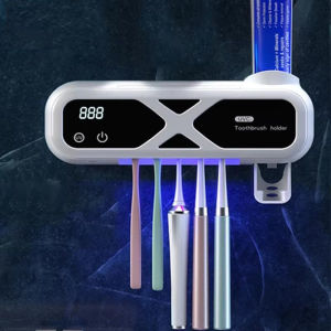 UV Toothbrush Sterilizer Rechargeable Fast Drying Wall-mounted Tooth Brush Holder With Led Display For Bathroom