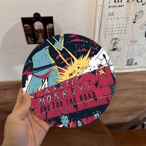 A-Arctic M-Monkeys Music Album pattern art painted wooden anti-slip coasters suitable for decoration of living room kitchenware