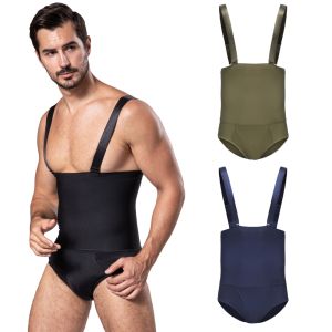 Mens Shapewear High Waist Tummy Control Underwear Briefs With Removable Adjustable Straps For Anti Roll Down