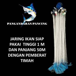 Jaring Ikan Siap Pakai Tinggi 1m Panjang 50m