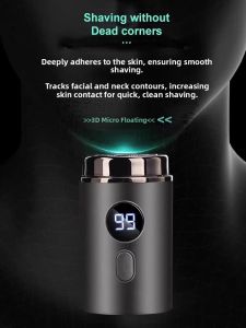 MONLEYTA | Portable Smart Electric Shaver German Precision Mini Cannon Display Mens Travel Shaver Wireless Charging Aluminum Alloy Blade