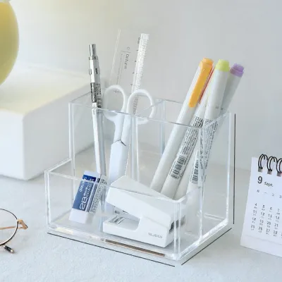 Simple Style Clear Acrylic Pen Holder Storage Box