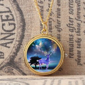 Handmade Retro Pocket Watch Men Women Children Gift Memorial Astronomical New Model Flip Cover Rotatable Quartz Movement