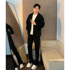 OUMULONG | V-neck American Lazy Style Cleanfit Short Knit Cardigan