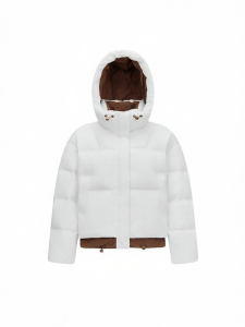 Semir | Womens Winter Hooded Color Block Faux Two-piece Loose Down Jacket